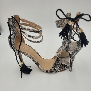 Aldo Snake Print Strappy Heels